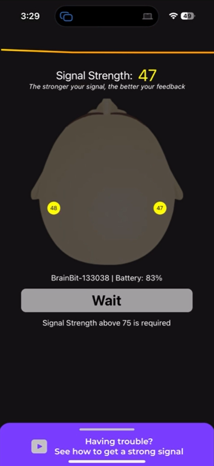 Signal Calibration Screen
